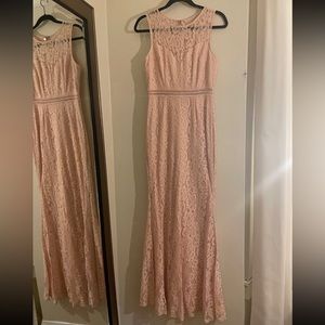 Lulus blush pink lace maxi dress size M